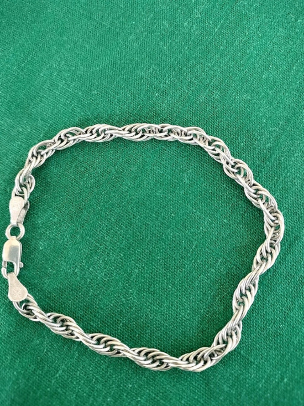 Twisted Rope Chain Bracelet 9.29 Gr. Sterling Silver 925 ITALY
7"